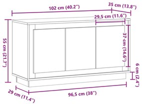 Μπουφές Αρτισιανή Δρυς 102x35x55 εκ. από Επεξεργασμένο Ξύλο - Καφέ