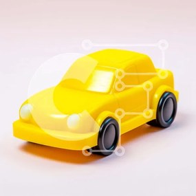 Intra Συλλεκτικό Ξύλινο Παζλ Plywood 4mm - Κίτρινο παιχνίδι αυτοκίνητο σε υπόλευκο φόντο Σε Ξύλινο Κουτί - Διαστάσεις Puzzle: 10x10 cm – 25 κομμάτια