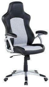 Καρέκλα gaming Berwyn 270, Μαύρο, Γκρι, 120x68x68cm, 16 kg, Με ρόδες, Με μπράτσα, Μηχανισμός καρέκλας: Κλίση | Epipla1.gr