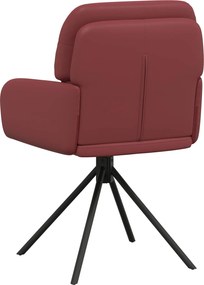 vidaXL Γυριστές καρέκλες φαγητού 4 pcs Τεχνητό Δέρμα Κόκκινο