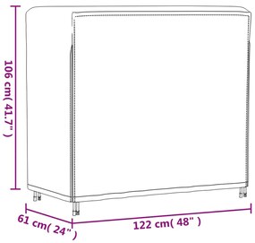 Κάλυμμα Ραφιού Καυσόξυλων Μαύρο 122x61x106 εκ. 420D Υφ. Oxford - Μαύρο