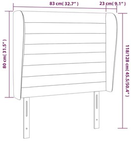 Κεφαλάρι με Πτερύγια Σκούρο Καφέ 83x23x118/128 εκ. Υφασμάτινο - Καφέ