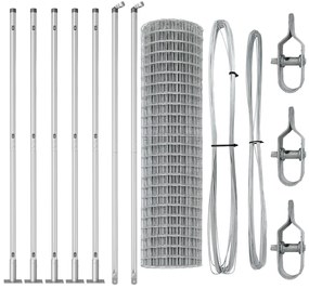 vidaXL Euro Fence με 13 Μονοπάτια 0.8x25 μ Γαλβανισμένος Χάλυβας