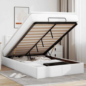 Οθωμανικό κρεβάτι με στρώμα Λευκό 120x200cm Faux Leather