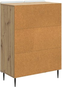 vidaXL Πλαϊνό γραφείο Artisan Δρυς 66 x 34,5 x 92 εκ.