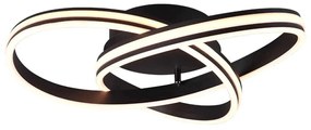 Φωτιστικό Οροφής - Πλαφονιέρα Yara 626210132 58W Led Φ59cm 14cm Black Mat Trio Lighting Μέταλλο