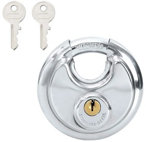 vidaXL Κλειδαριές discus με κλειδιά 2 pcs Ασημί 9 x 2.8 x 9 εκ.