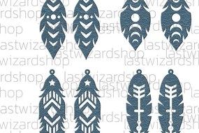 Σετ των 3 Intra απο ξύλο plywood 3mm-4mm πάχος Σκουλαρίκια με πούπουλα Boho , Bohemian Faux Δίασταση 3x3 cm INTRAFABR-25884131