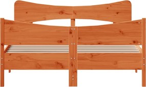 vidaXL Σκελετός Κρεβ. Χωρίς Στρώμα Καφέ Κεριού 160x200 εκ Μασίφ Πεύκο