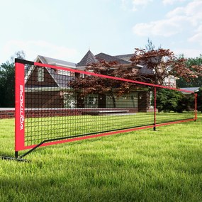 Σετ Pickleball με δίχτυ, βάση, μπάλες, ατσάλι, πλαστικό, κόκκινο