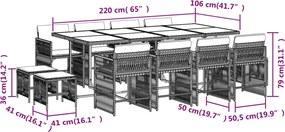 vidaXL Σετ Τραπεζαρίας Κήπου 13 τεμ. Μπεζ Συνθ. Ρατάν με Μαξιλάρια