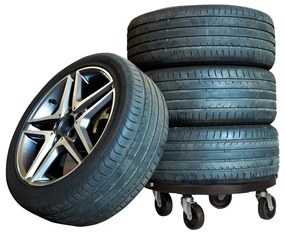 vidaXL Βάση Γλάστρας με Ρόδες Μαύρη Ø40 εκ. 275 κ.