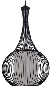 Κρεμαστό Φωτιστικό Οροφής Μαύρο Φ30 GloboStar BERNA 01198-1198-Μαύρο-Λευκό 01198