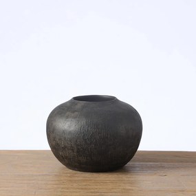 Βάζο Ανάγλυφο Polyresin Μαύρο ESPIEL 17x17x12εκ. FIK431