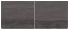 Ράφι Τοίχου Σκούρο Καφέ 140x60x(2-4) εκ. Επεξ. Μασίφ Ξύλο Δρυός - Καφέ