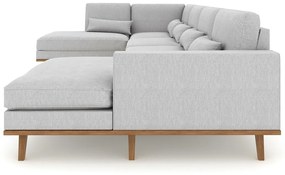 Γωνιακός Καναπές Seattle K101, Ανοιχτό γκρι, 351x202x85cm, Πόδια: Ξύλο, Ξύλο: Πεύκο | Epipla1.gr