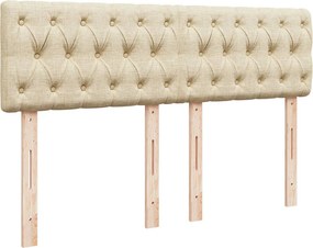 vidaXL Κρεβάτι Boxspring με Στρώμα Κρεμ 140x200 εκ. Υφασμάτινο