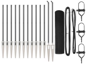 vidaXL Σετ Πέ Fence Σετ των 2 Γκρι Μέταλλο και πλαστικό 25 x 1 μ