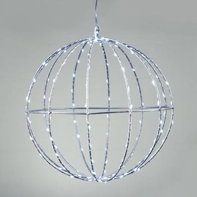 Διακοσμητικό LED 3D Silver Ball-Διάμετρος: 40 εκ.-Cool White