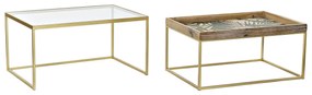 Τραπεζάκι Καφέ DKD Home Decor Χρυσό Φυσικό 90 x 60 x 45 cm