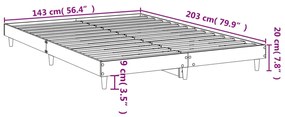 Πλαίσιο Κρεβατιού Λευκό 140 x 200 εκ. Επεξεργ. Ξύλο 832037