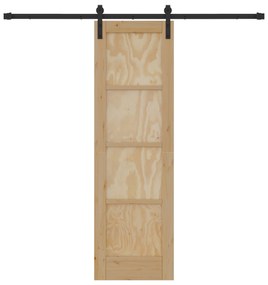 vidaXL Συρόμενη Πόρτα με Σετ Υλικών 61x198.5 εκ. Συμπαγές Ξύλο Πεύκο