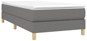 vidaXL Κρεβάτι Boxspring με Στρώμα Σκούρο Γκρι 90x200 εκ. Υφασμάτινο