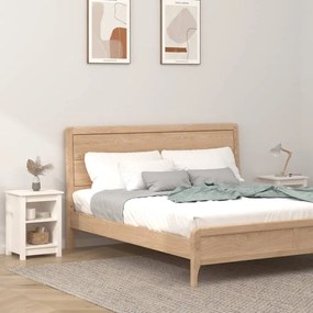 vidaXL Κομοδίνα 2 τεμ. Λευκά 40x35x55 εκ. από Μασίφ Ξύλο Πεύκου