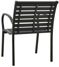 vidaXL Καρέκλες Κήπου 2 τεμ. Μαύρες από Ατσάλι / WPC