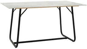 Τραπέζι Revello 101-000075 150x90x75cm Marble White-Black Πέτρα,Μέταλλο