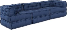 vidaXL Μονάδα Μοντέρνου Καναπέ 3 pcs Ινδικο Ύφασμα