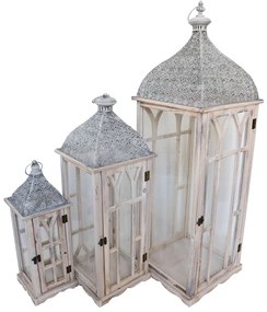 Φανάρια Danny Inart σετ 3τεμ αλουμίνιο σε φυσική απόχρωση