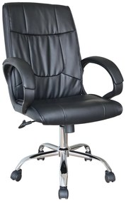 Καρέκλα Γραφείου Διευθυντή ArteLibre TURNER Μαύρο PVC 50x69x118.5cm