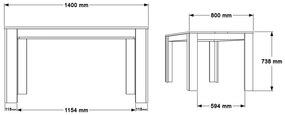 Τραπέζι Sepen pakoworld σε φυσική-λευκή απόχρωση 140x80x74εκ (1 τεμάχια)