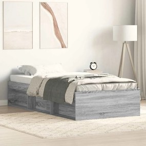 vidaXL Πλαίσιο Κρεβατιού Γκρι Sonoma 90 x 190 εκ.