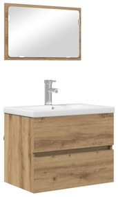 vidaXL Σετ Επίπλων Μπάνιου 3 pcs Μαύρη δρυς 60 x 38.5 x 45 cm