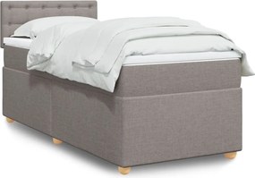 vidaXL Κρεβάτι Boxspring με Στρώμα Taupe 90x200 εκ. Υφασμάτινο