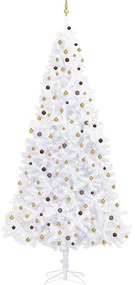 vidaXL Χριστουγεννιάτικο Δέντρο Τεχνητό με LED/Μπάλες Λευκό 300 εκ.