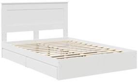 vidaXL Κρεβάτι Αποθήκης Λευκό 150 x 200 cm Επεξεργασμένο ξύλο
