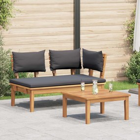 vidaXL Σετ Παγκάκι και Τραπέζι Κήπου 2 pcs Γκρι και Καφέ