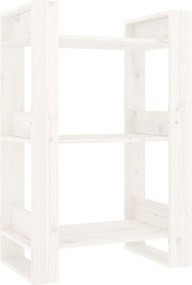 vidaXL Βιβλιοθήκη/Διαχωριστικό Χώρου Λευκό 60x35x91 εκ. Μασίφ Πεύκο