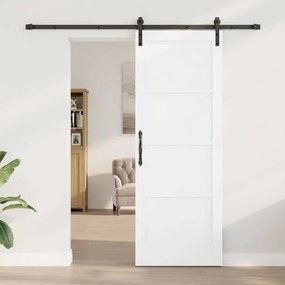 vidaXL Συρόμενη Πόρτα Χειροκίνητος Λευκό και μαύρο 78 x 211 εκ