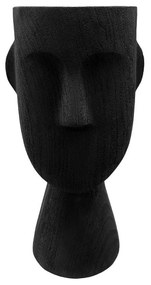 Βάζο Polyface 034489 26x7.8x25cm Black Πολυρεσίνη