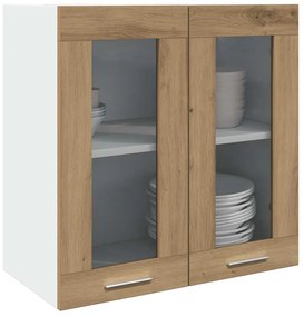 Ντουλάπι Κουζίνας Τοίχου "Lyon" με Γυάλινη Πόρτα Artisan Δρυς 60x31x60 εκ.