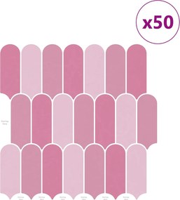 vidaXL Πλακάκι Φτερού 50 τεμ. Ροζ 30 x 30 cm Πολυουρεθάνη και PET