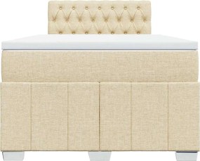 vidaXL Κρεβάτι Boxspring με Στρώμα Κρεμ 120x200 εκ. Υφασμάτινο