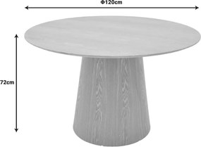 Τραπέζι Kayano pakoworld mdf σε φυσική απόχρωση Φ120x72εκ