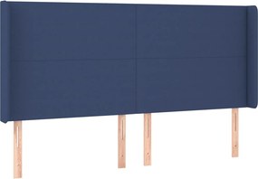 vidaXL Κρεβάτι Boxspring με Στρώμα &amp; LED Μπλε 160x200 εκ. Υφασμάτινο