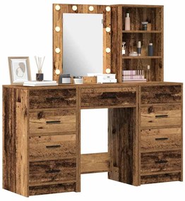 vidaXL Τραπέζι περιποίησης με συρτάρι 3 pcs Καφέ 40 x 41 x 135 εκ.