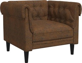vidaXL Πολυθρόνα Chesterfield Καφέ Υφασμάτινη